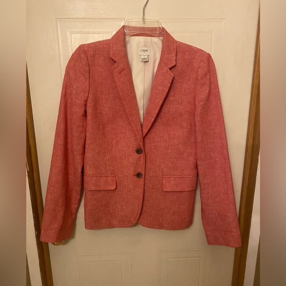 NWOT J. Crew Salmon Linen Blend Blazer Size 2